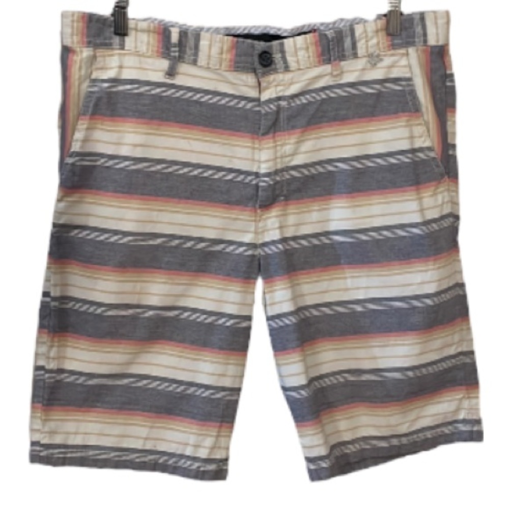 2/$18 Modern Amusement Faded-Look Striped Cotton Shorts Size 36